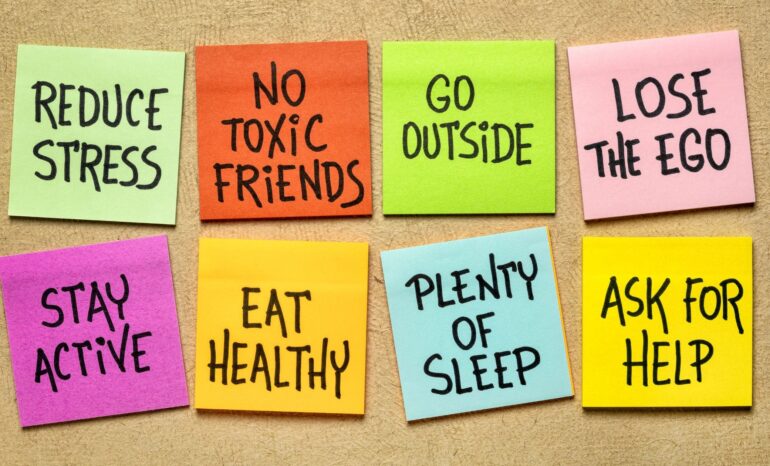 different habits on post-it notes